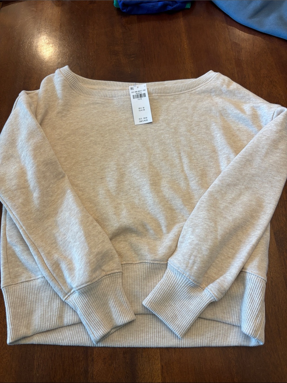 abercrombie kids Off-the-Shoulder Light Heather Gray Sweater
